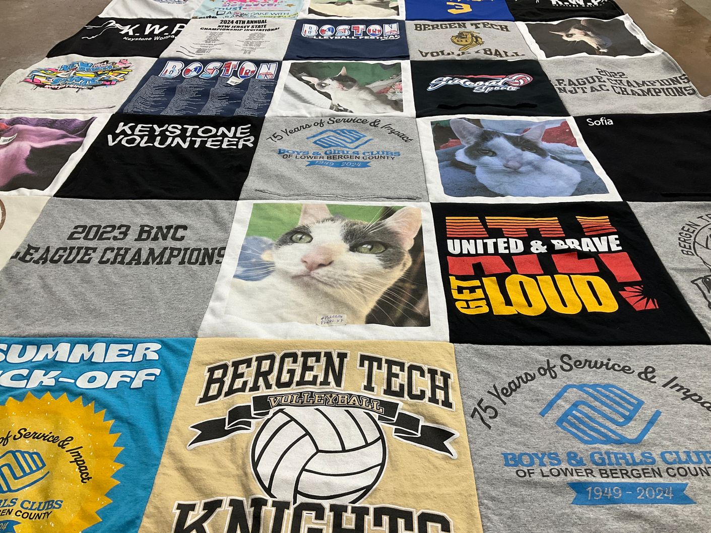 T-shirt quilt featuring bergen tech knights by Mery from NJ