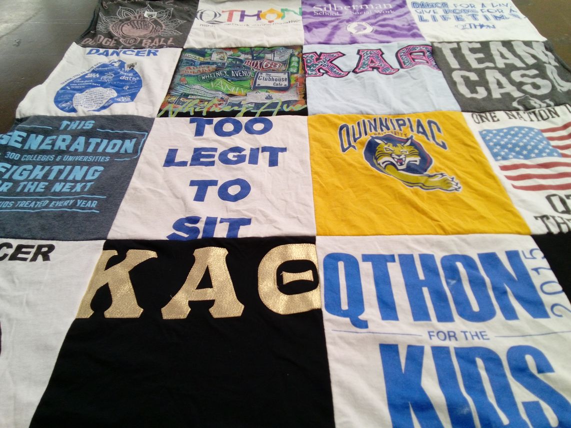 T-shirt quilt featuring quinnipiac university by Nancy from NJ