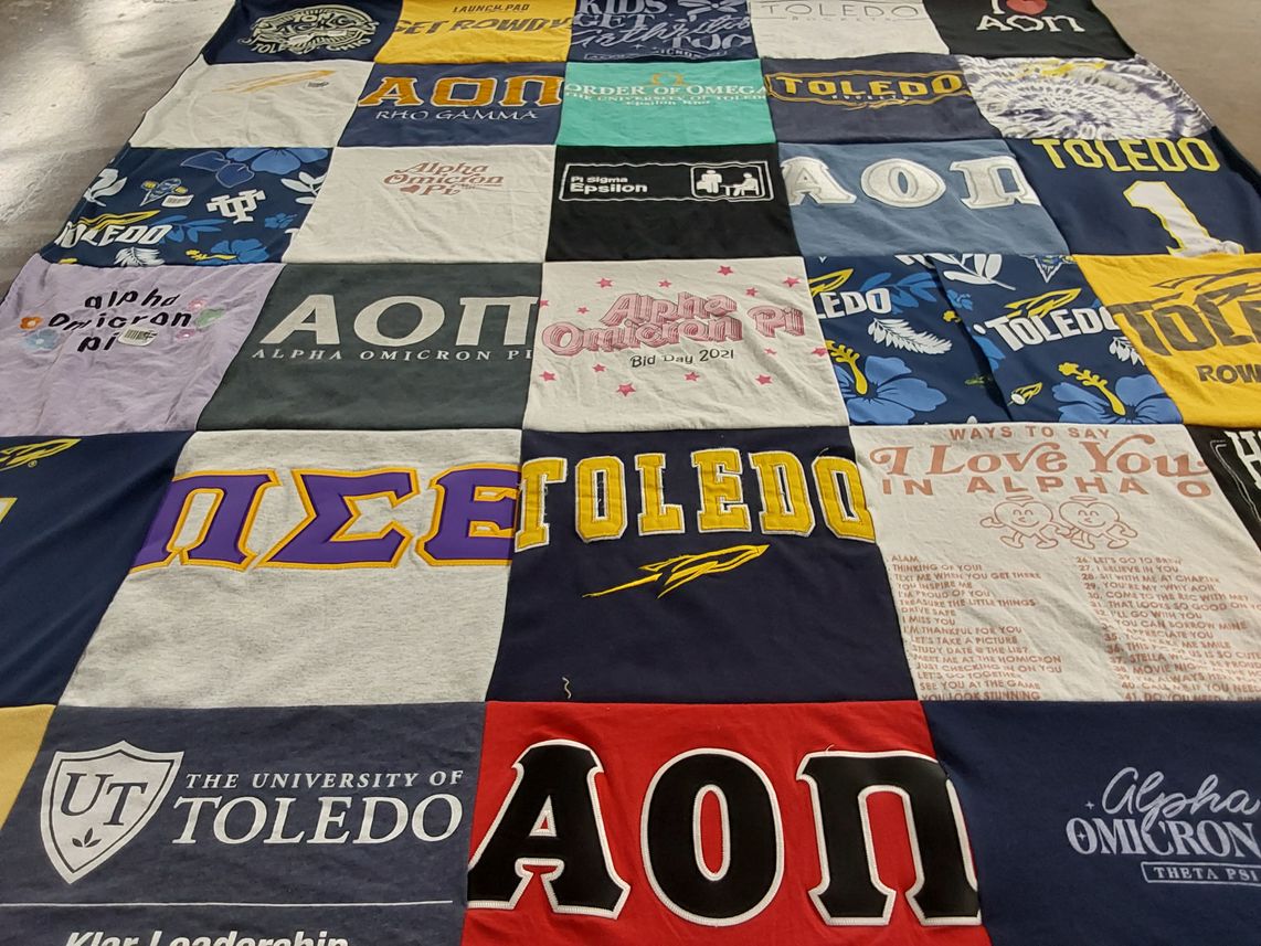 T-shirt quilt from the university of toledo by Nicole from MI