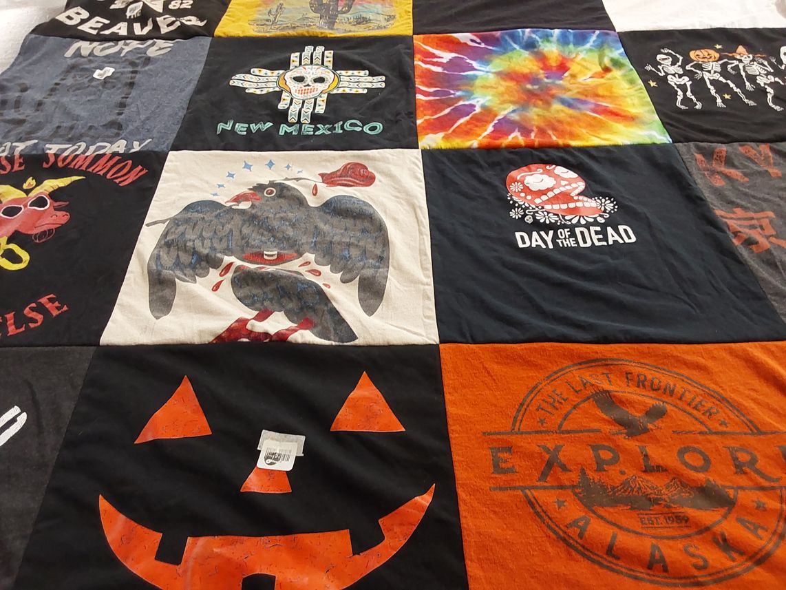 T-shirt quilt with travel, cultural traditions themes by Matthew from TX
