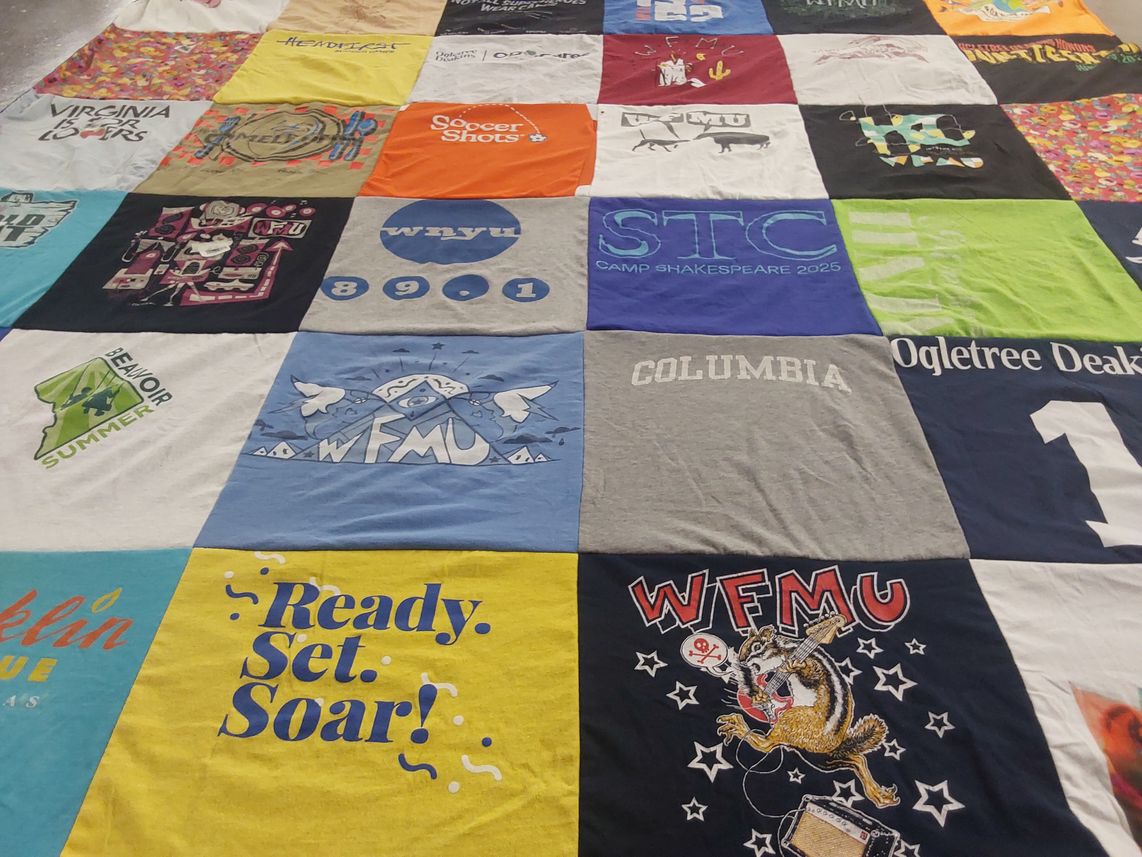 T-shirt quilt from columbia university, wake forest university by Meghan from DC