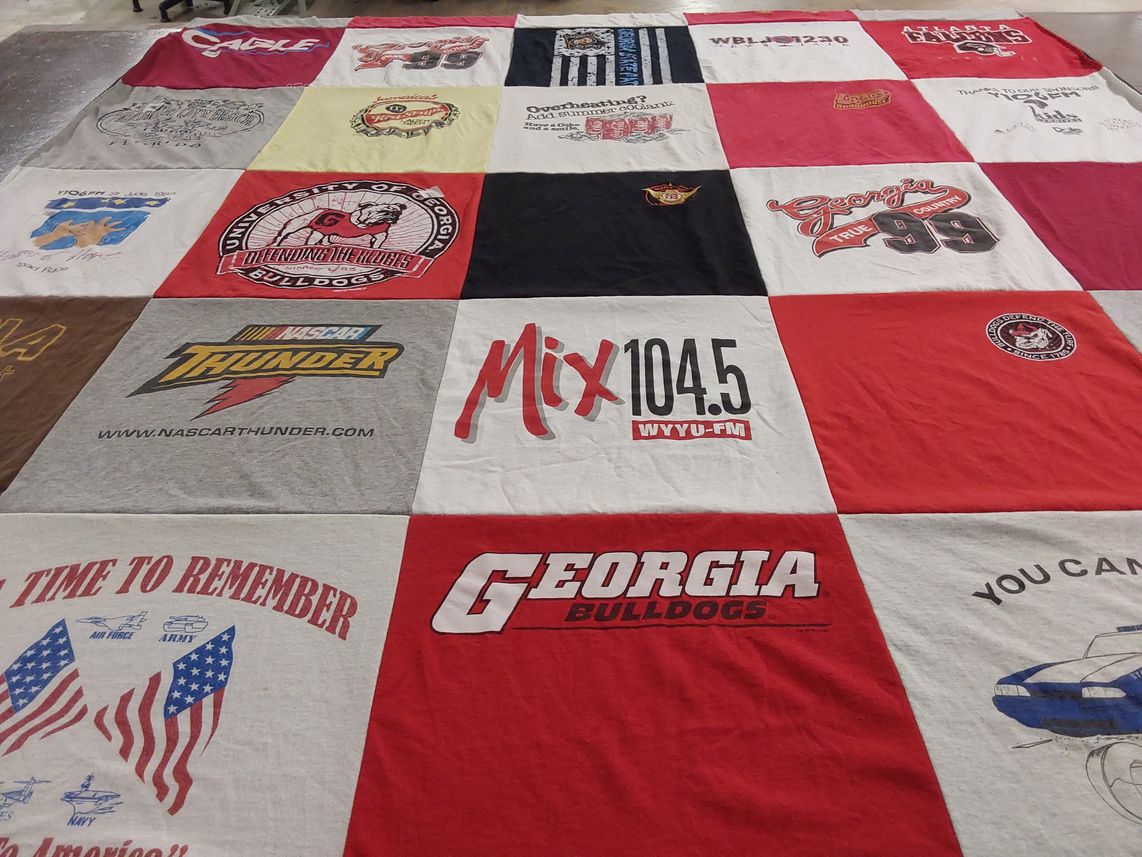 T-shirt quilt featuring georgia bulldogs by Becky from GA