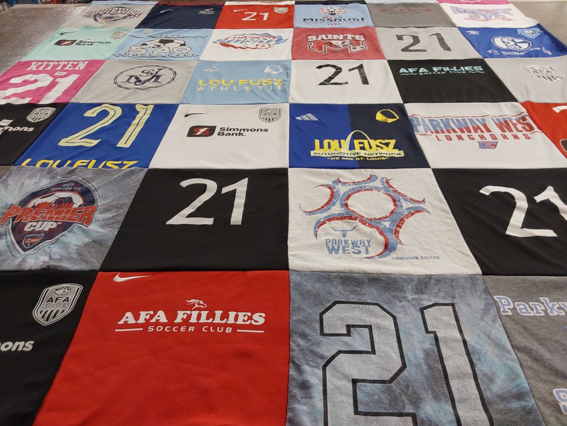 T-shirt quilt from parkway west high school by Edith from MO