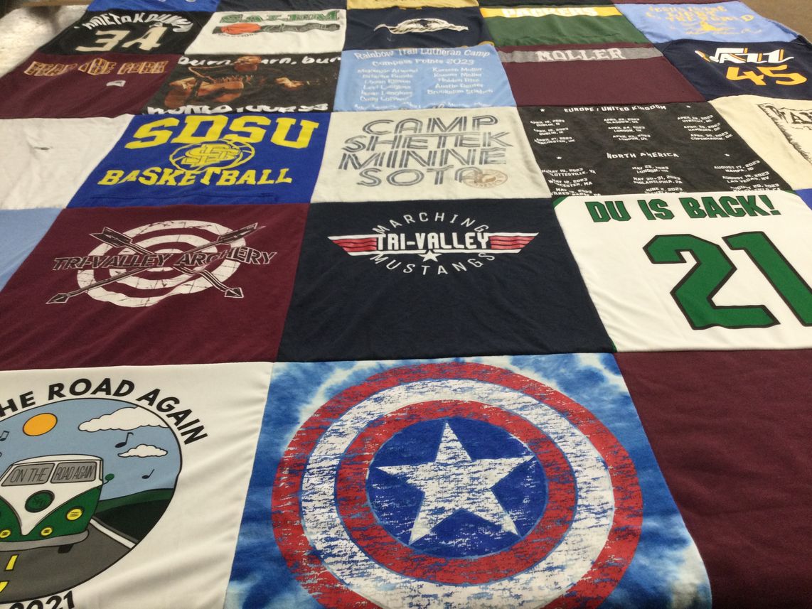 T-shirt quilt featuring tri-valley mustangs by Michelle from SD