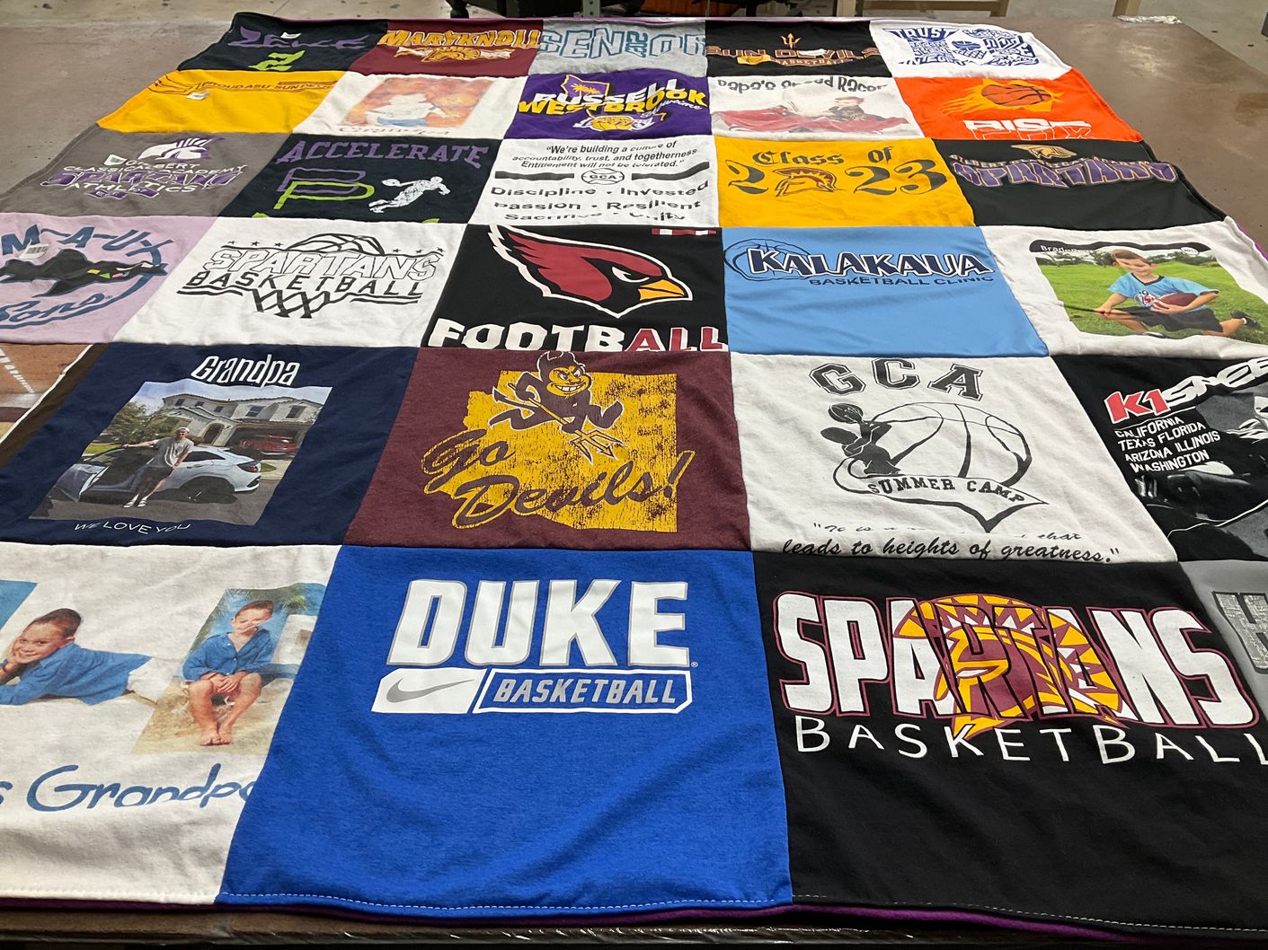 T-shirt quilt featuring spartans basketball by Dawn from AZ