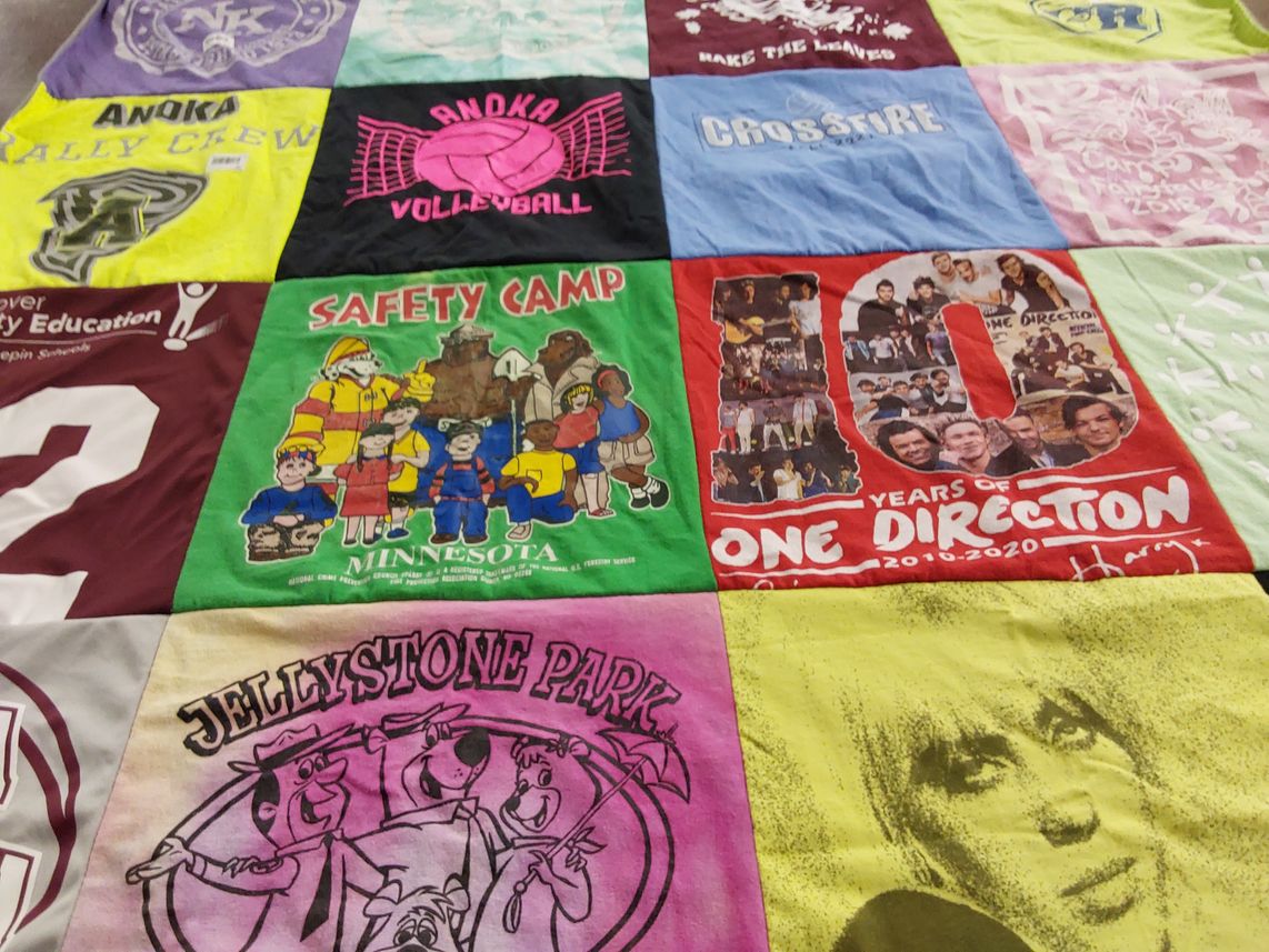 T-shirt quilt from anoka high school by Aimee from MN