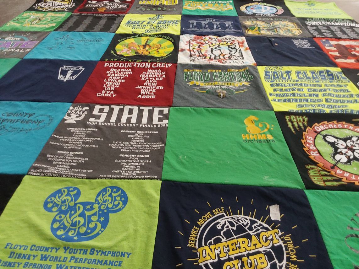 T-shirt quilt from floyd central high school by Michelle from IN