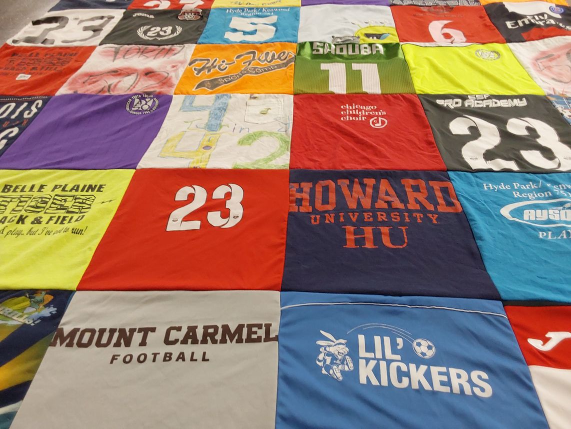 T-shirt quilt featuring mount carmel football, lil kickers by Debbie from IL