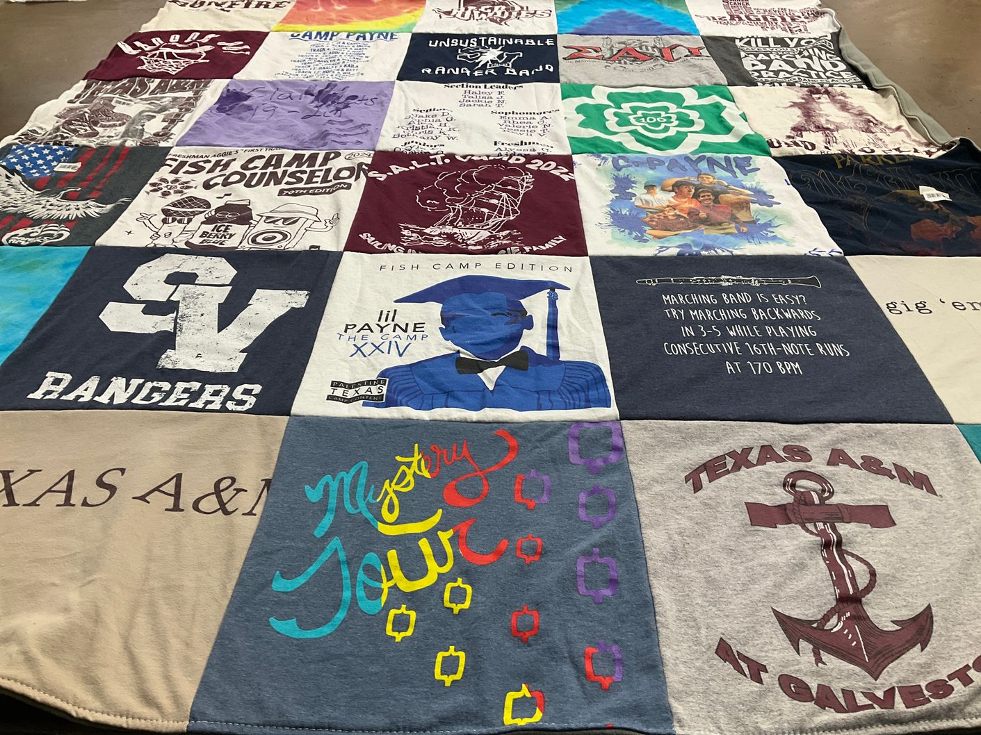 T-shirt quilt from texas a&m university, sv rangers by Patricia from TX