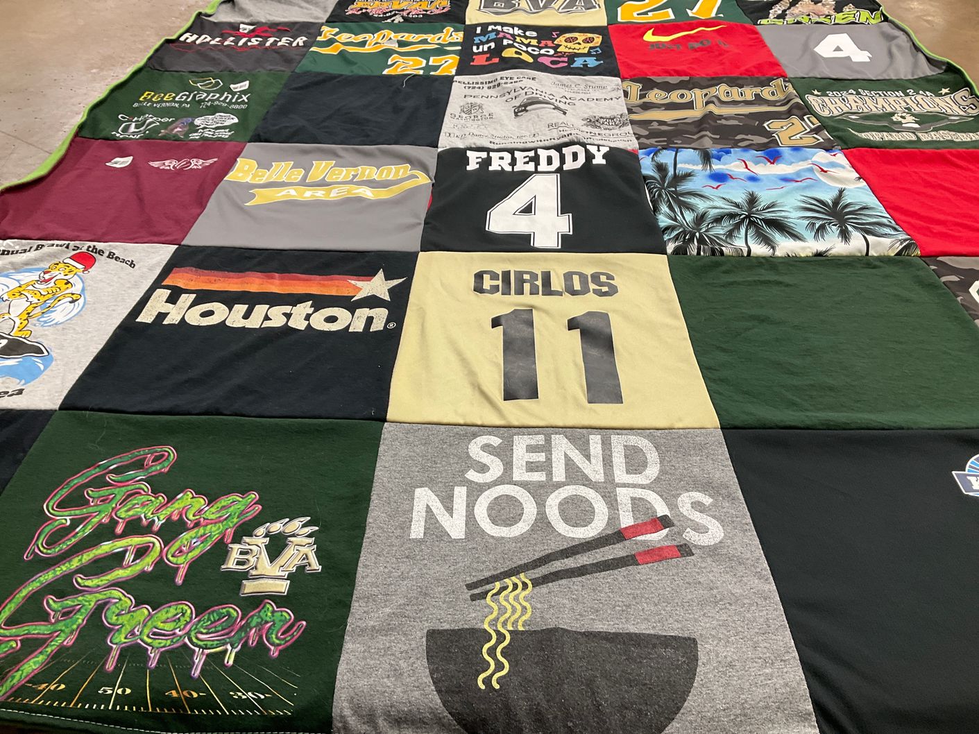 T-shirt quilt from belle vernon area high school by Maryna from PA