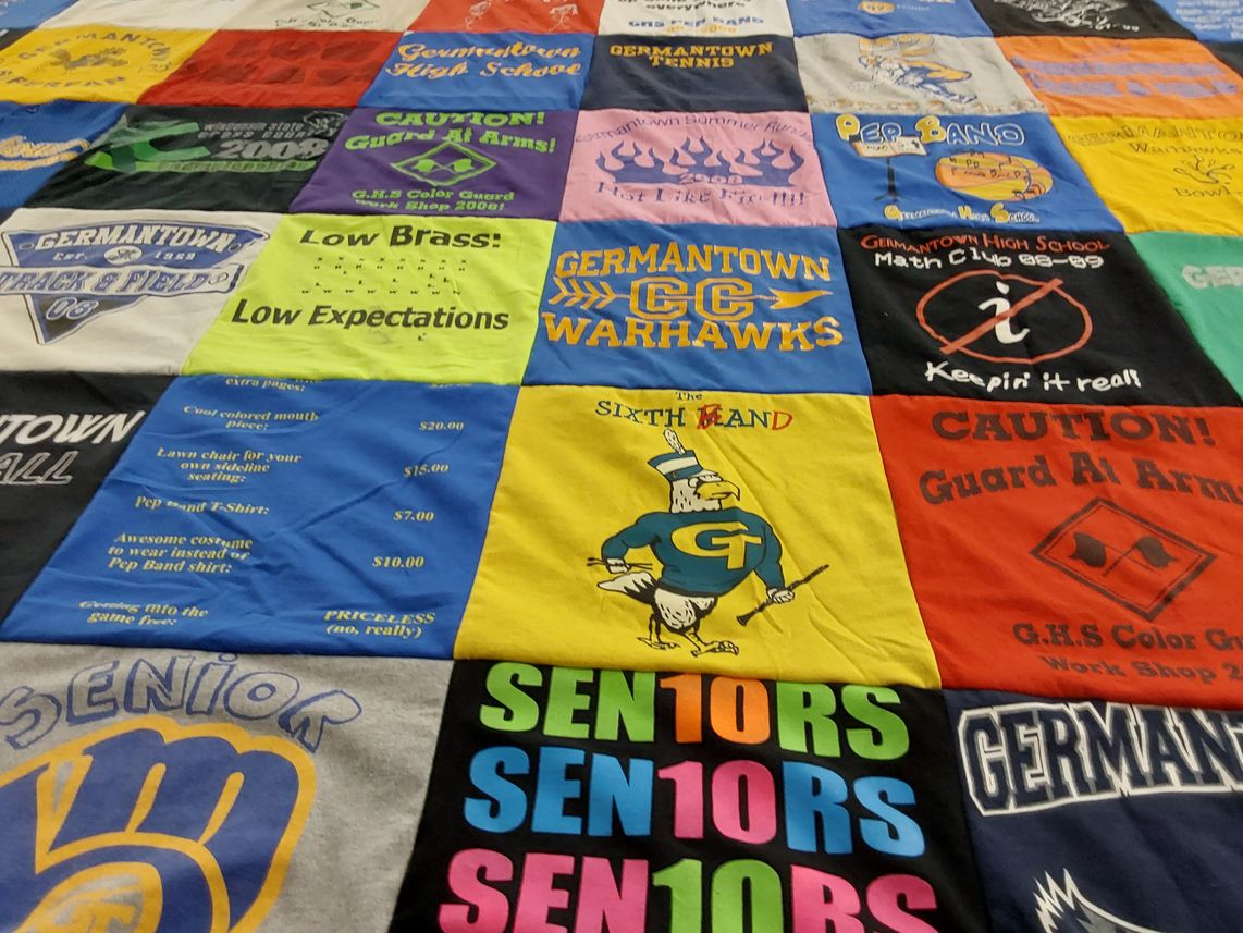 T-shirt quilt featuring germantown cc warhawks by Dana from PA