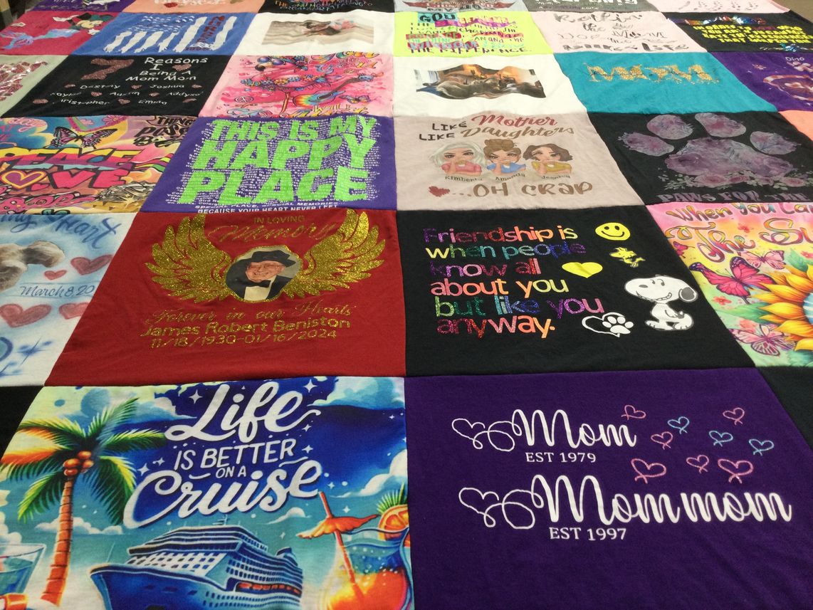 T-shirt quilt with family, friendship themes by Kimberly from FL
