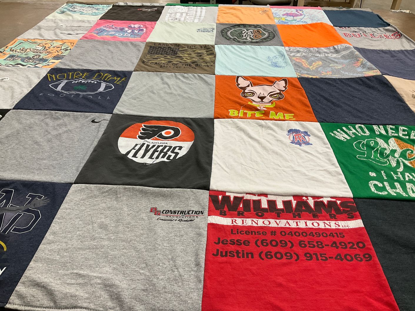 T-shirt quilt featuring philadelphia flyers by Stacy from NJ
