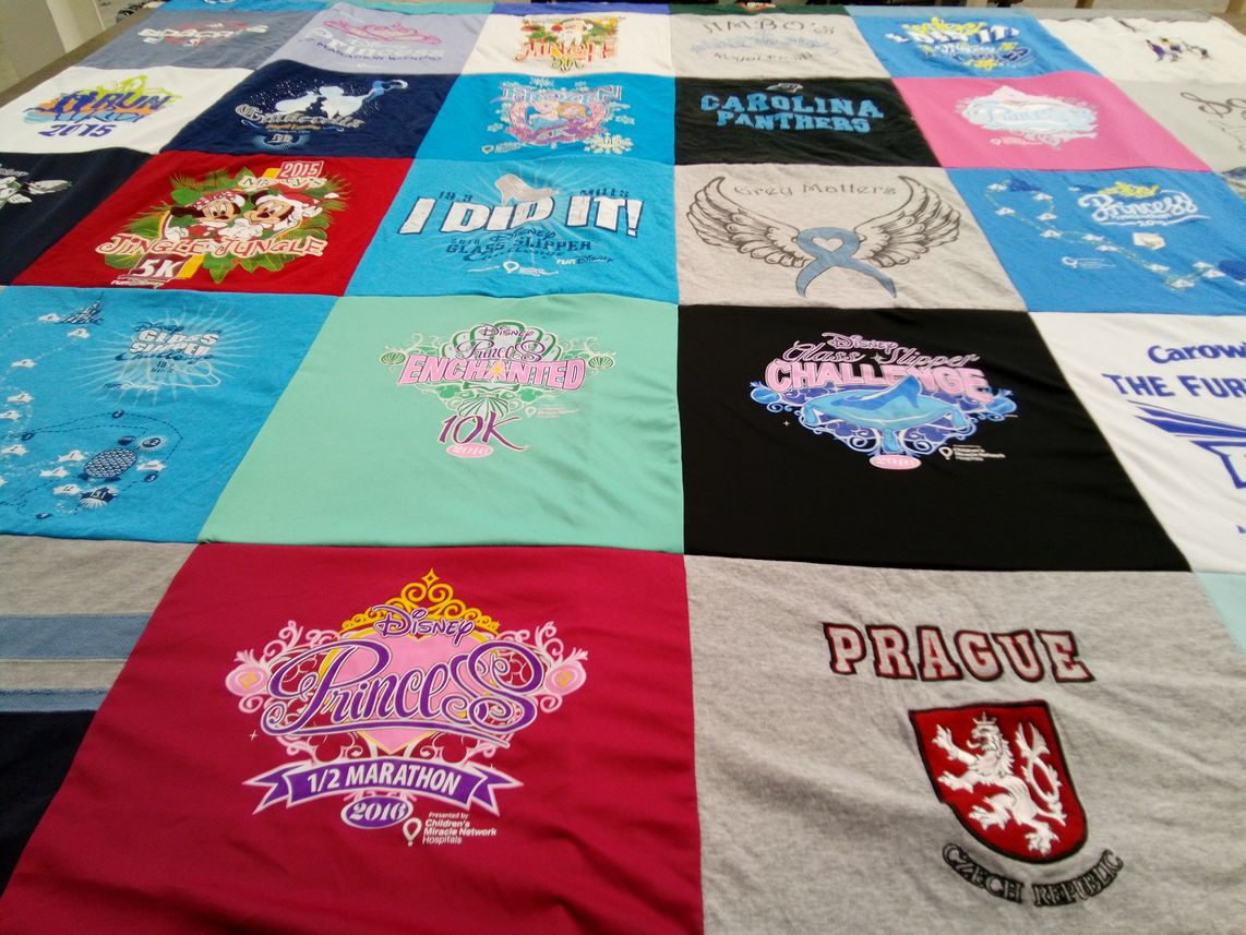 T-shirt quilt featuring carolina panthers by Sarah from SC