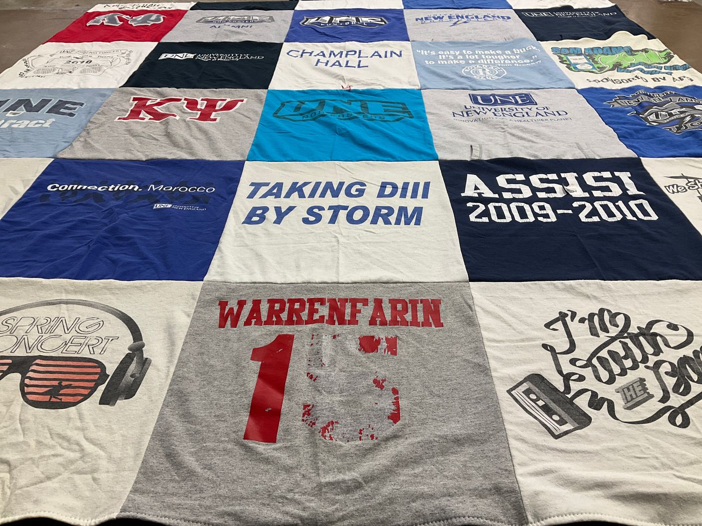 T-shirt quilt from university of new england by Ryan from NH
