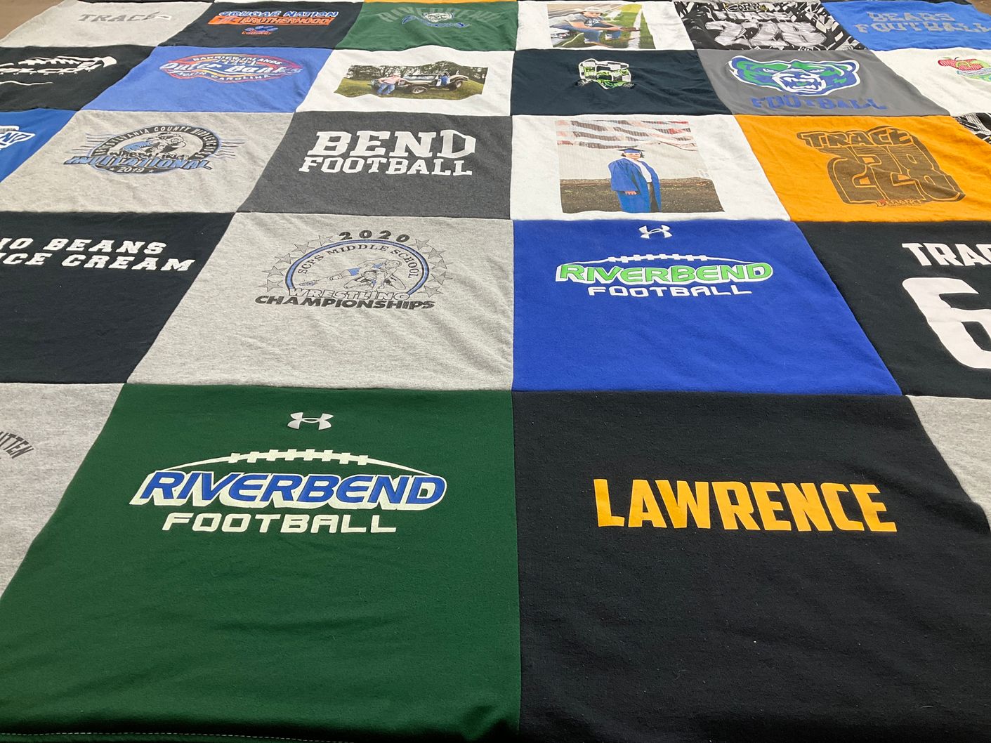 T-shirt quilt featuring riverbend football by Sarah from FL