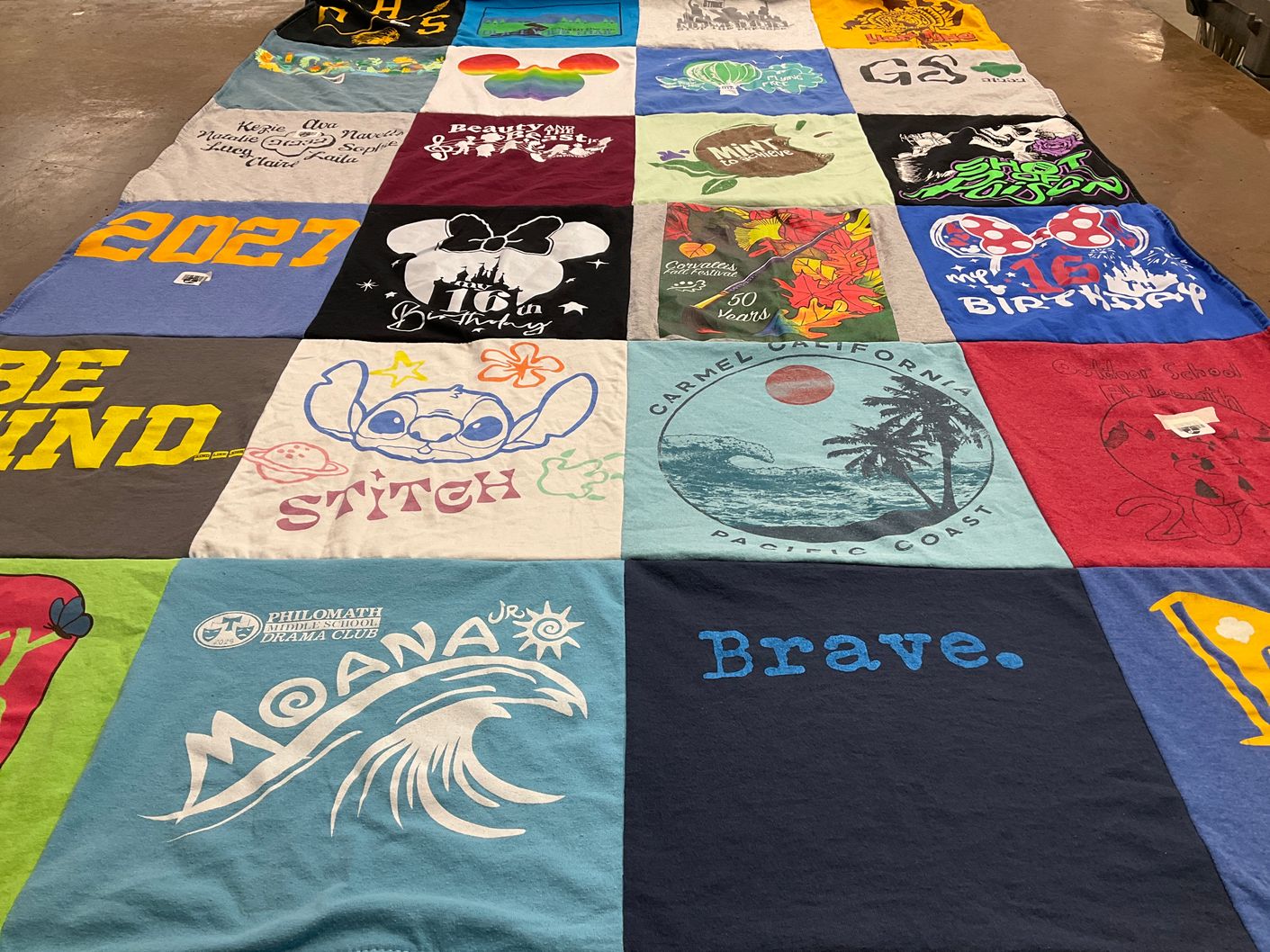 T-shirt quilt from philomath middle school by Debra from OR