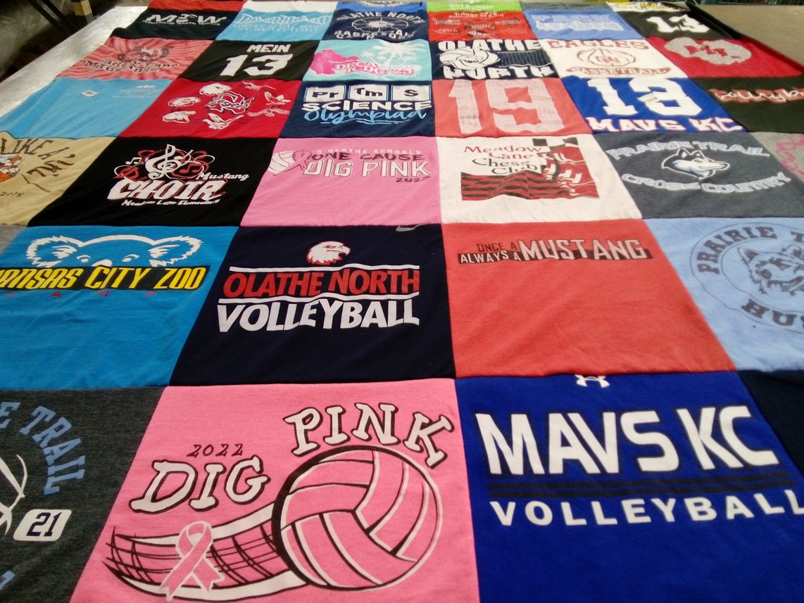 T-shirt quilt featuring mavs kc volleyball, olathe north volleyball by Christina from KS