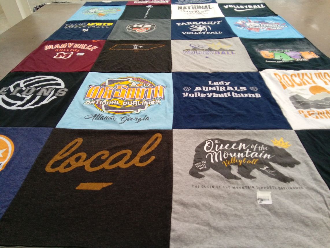 T-shirt quilt featuring lady admirals volleyball team by Julie from TN