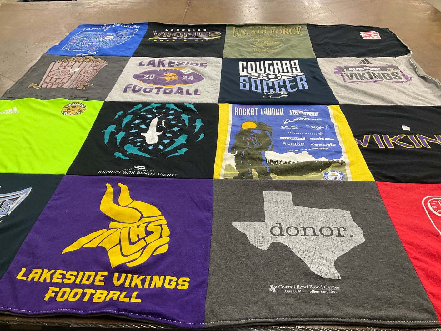 T-shirt quilt featuring lakeside vikings football, lakeside vikings by Julie from GA