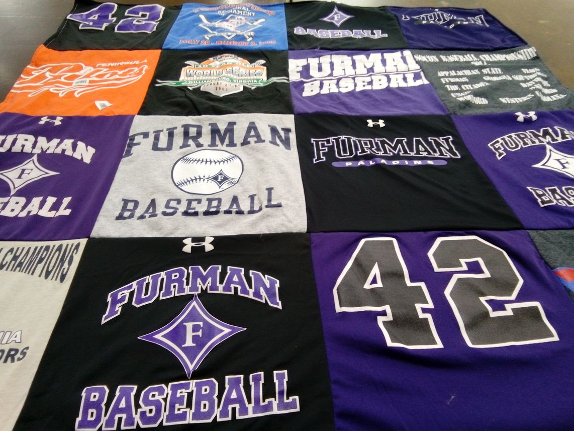 T-shirt quilt featuring furman university baseball by Wayne from TN