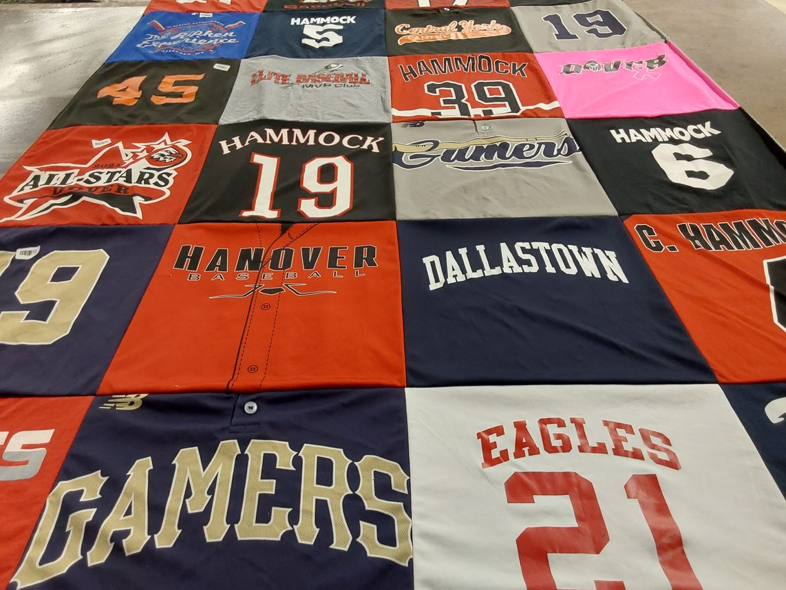 T-shirt quilt featuring gamers, eagles by Alicia from PA