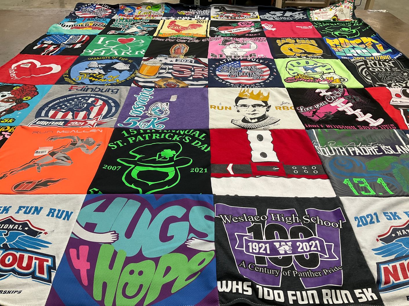 T-shirt quilt from weslaco high school by Rina from TX