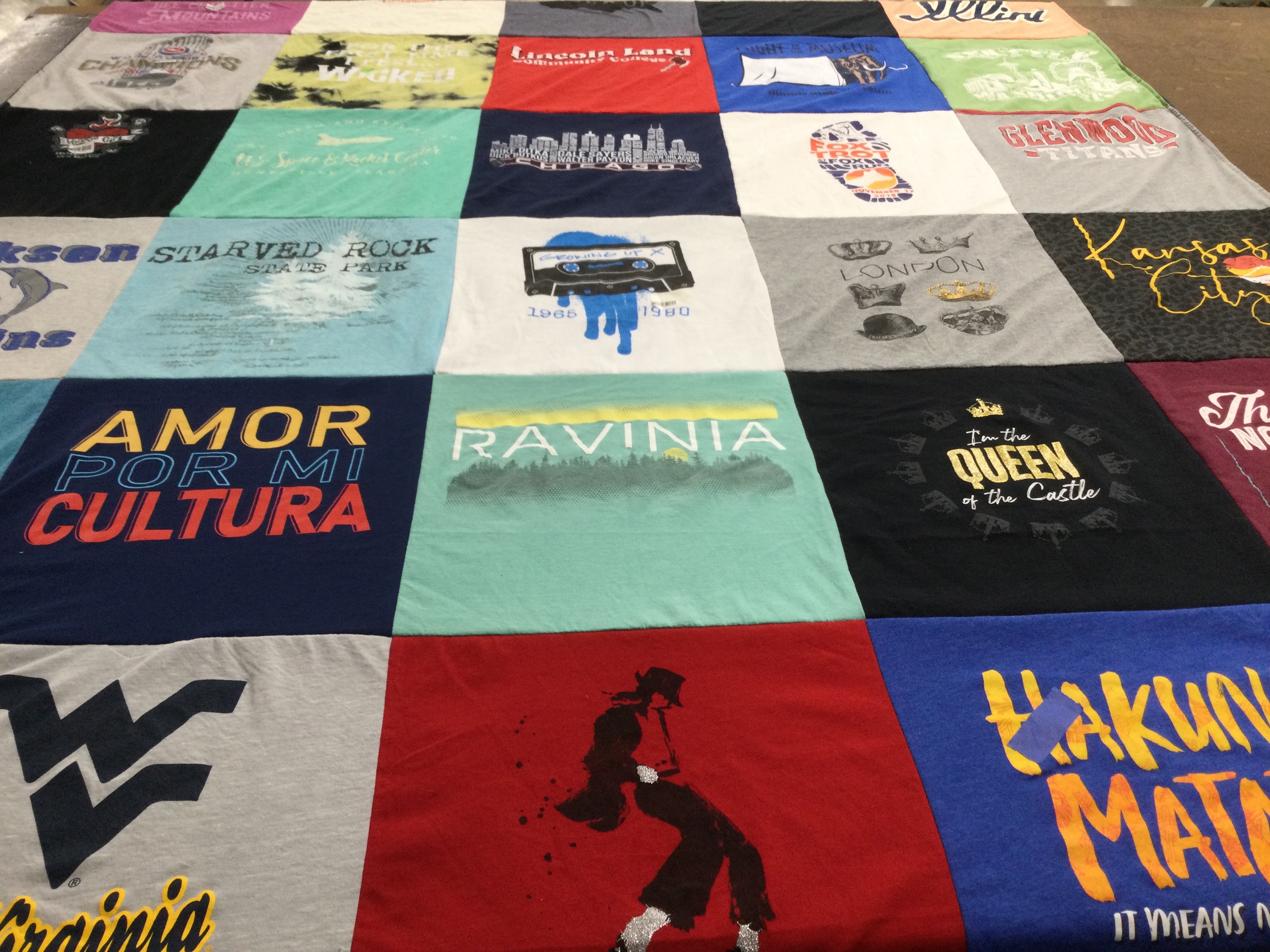 T-shirt quilt from west virginia university by Margarita from KS