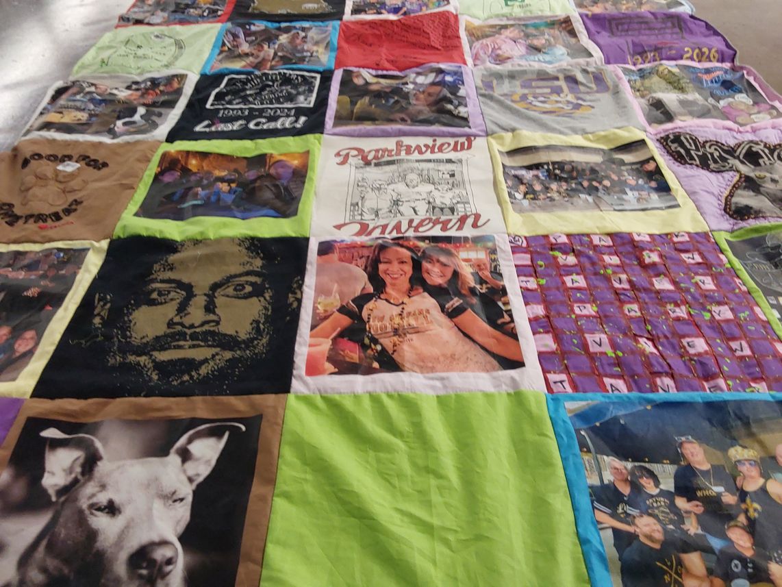 T-shirt quilt from louisiana state university by Laura from LA