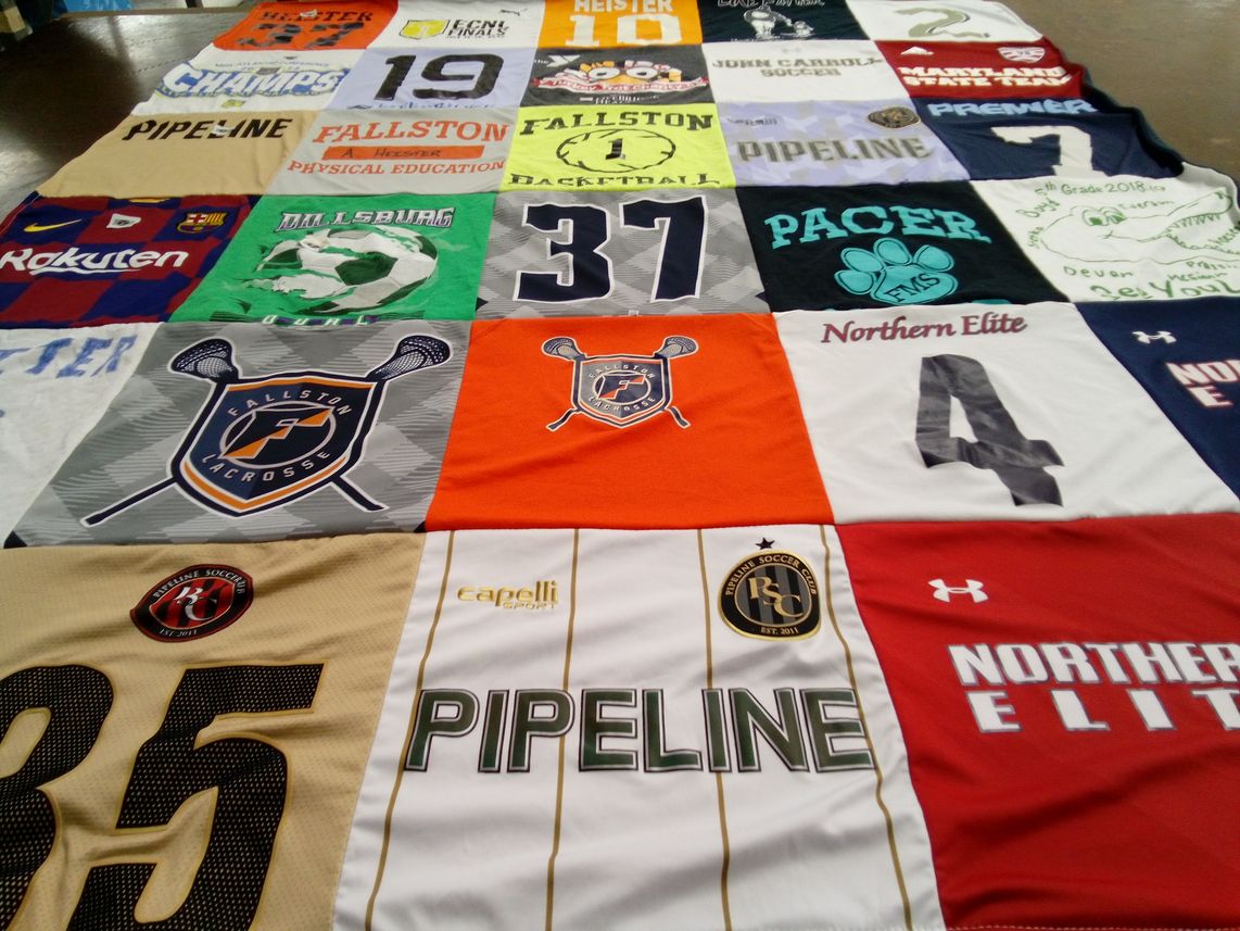T-shirt quilt featuring fallston lacrosse, fallston basketball by Lisa from MD