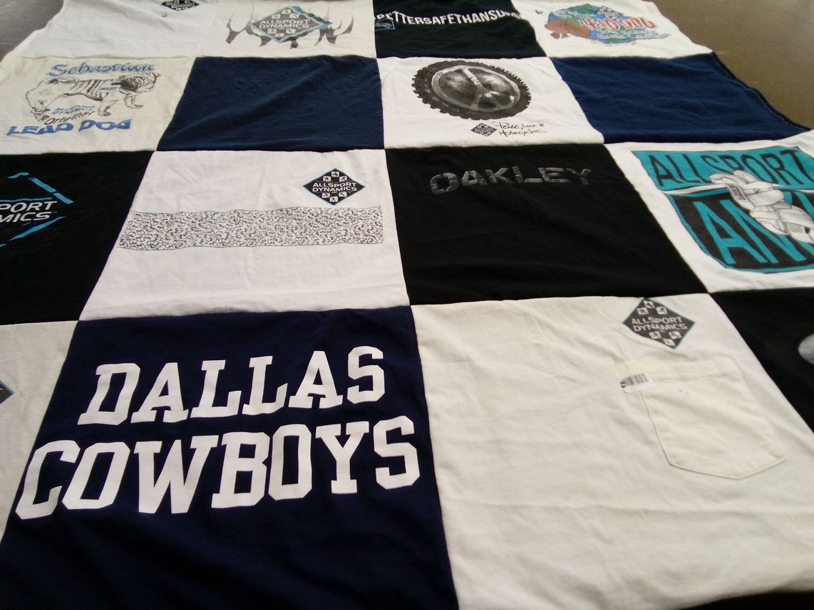 T-shirt quilt featuring dallas cowboys by Jill from TX