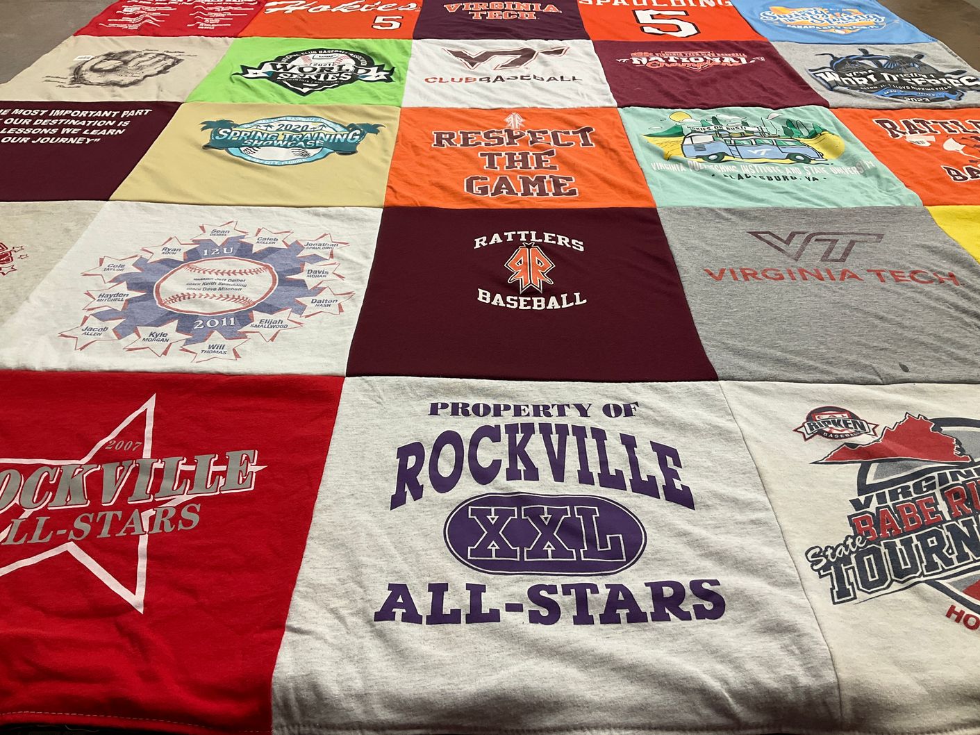 T-shirt quilt featuring rockville xxll all-stars, rockville all-stars by Mila from VA