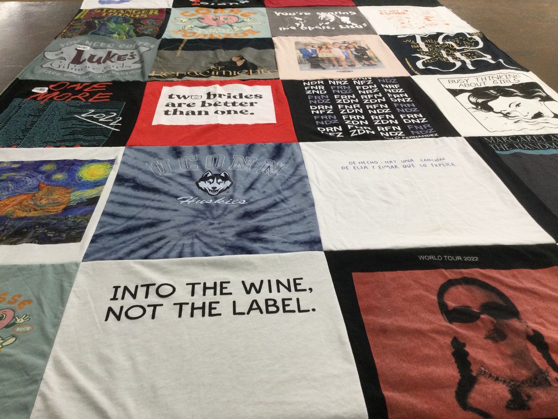 T-shirt quilt featuring uconn huskies by Claudia from CT