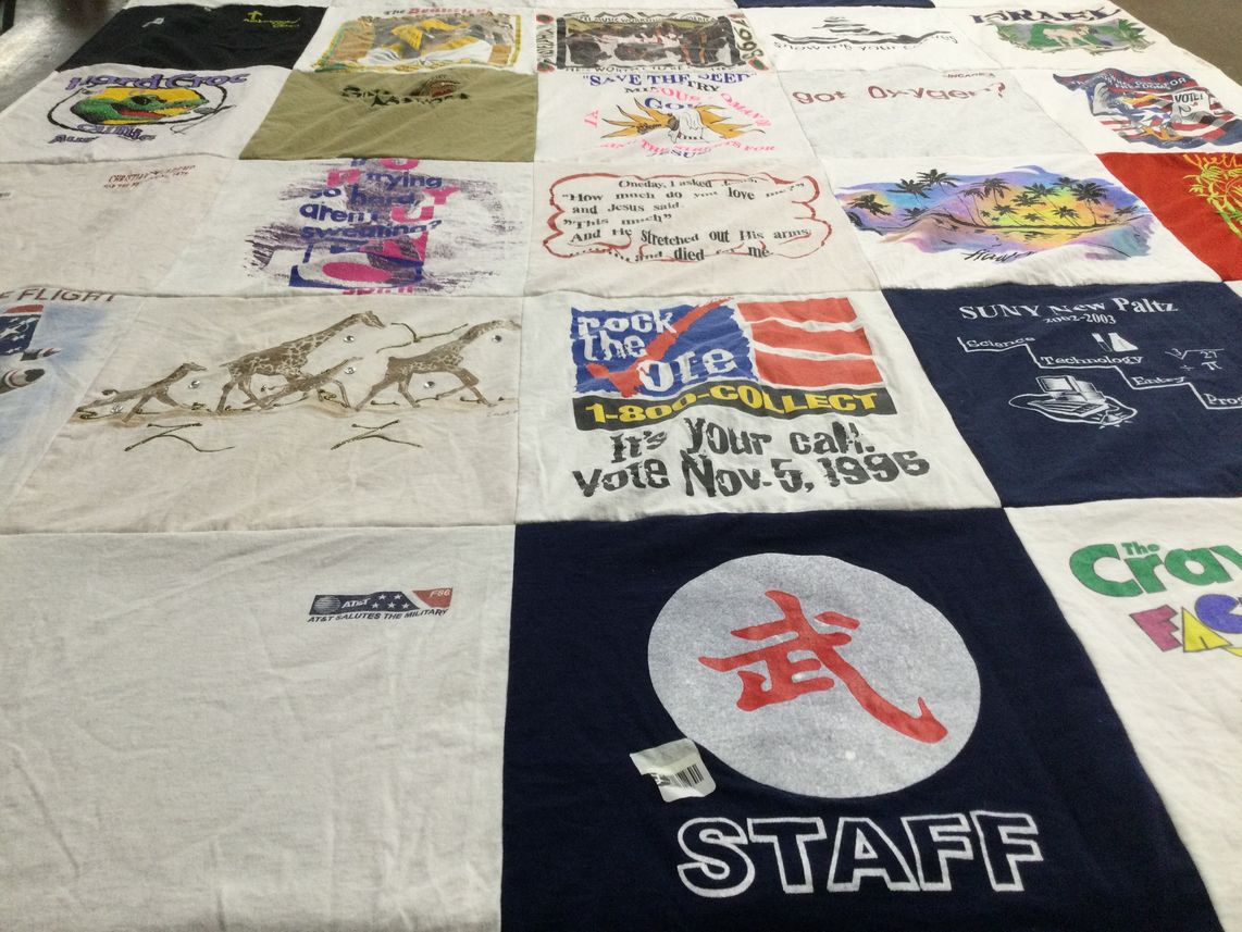 T-shirt quilt from sunny new paltz university by Pamela from MD