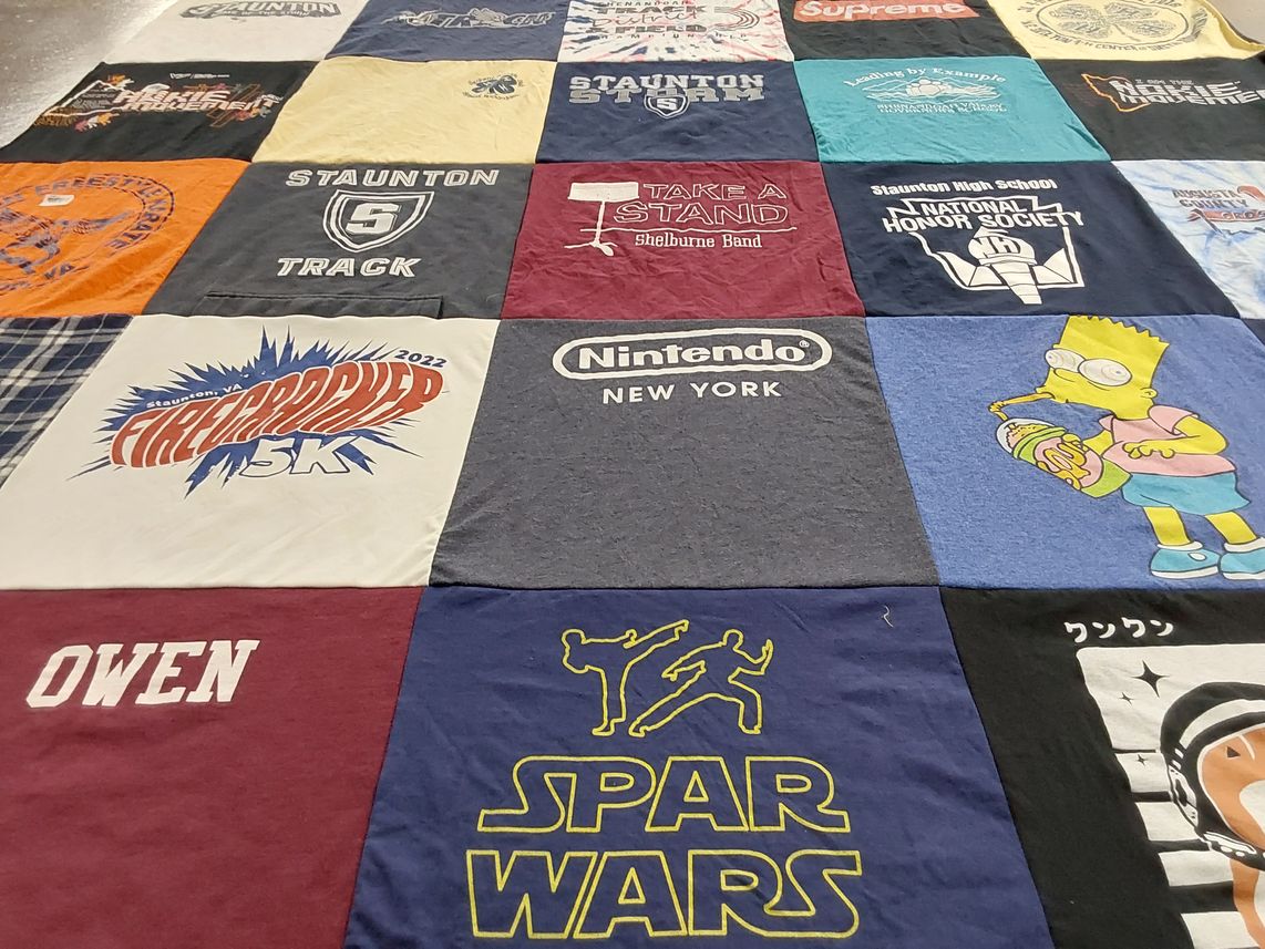 T-shirt quilt featuring staunton track team by Karen from VA