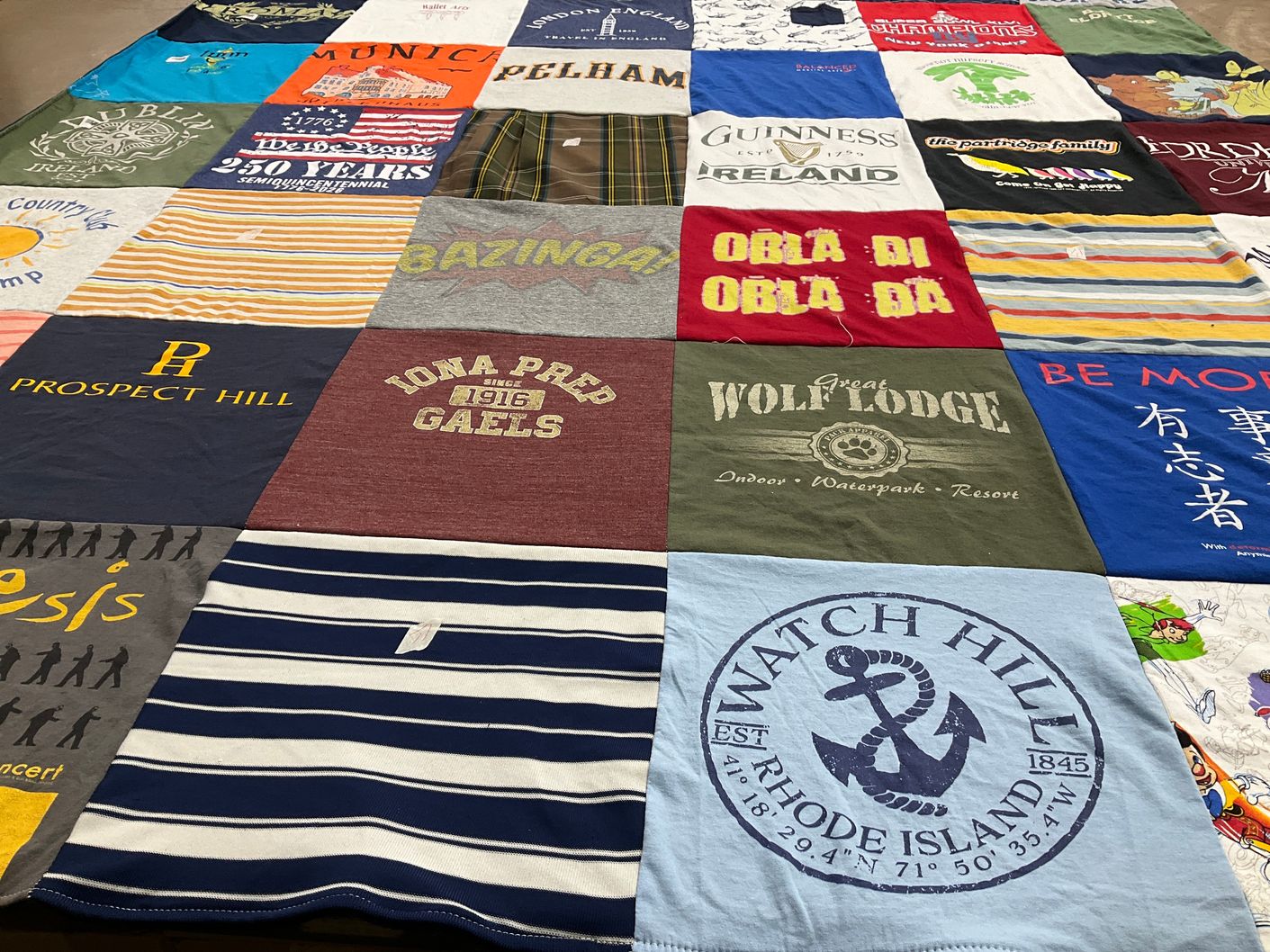 T-shirt quilt from iona preparatory school by Frances from NY