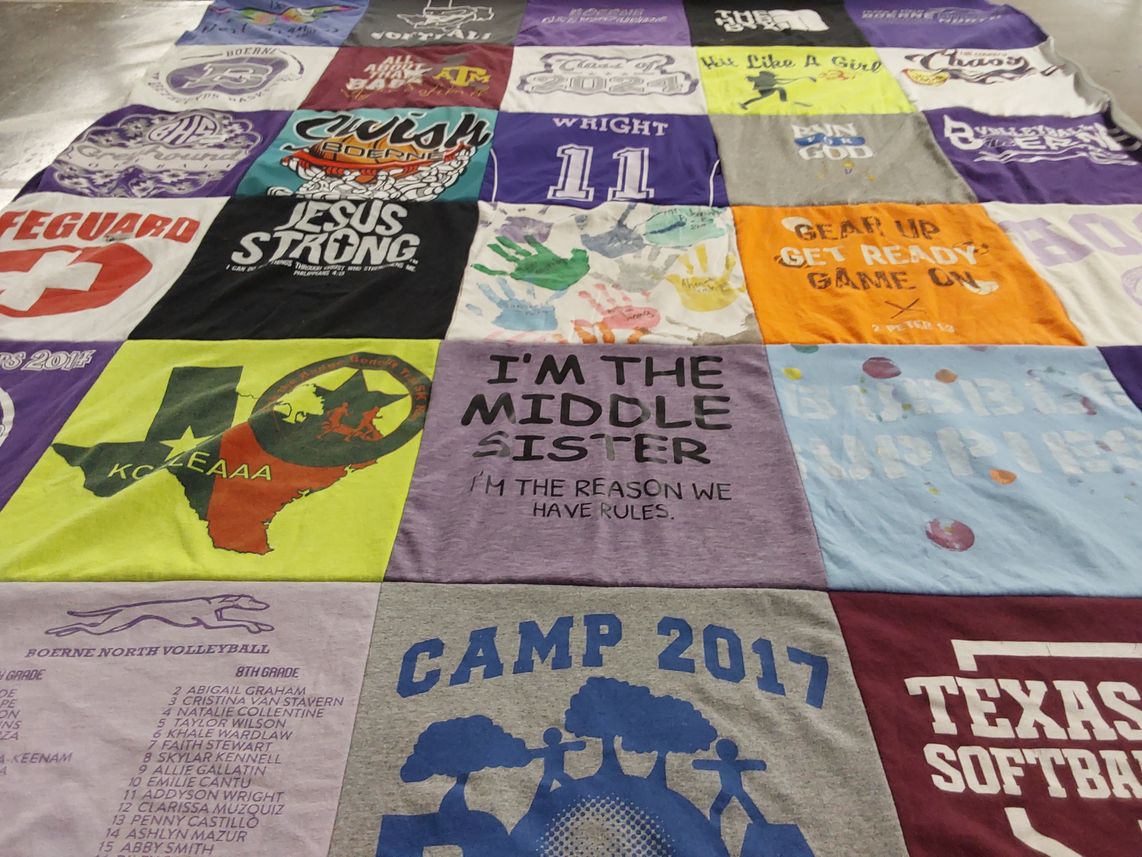 T-shirt quilt featuring boerne north volleyball by Lisa from TX