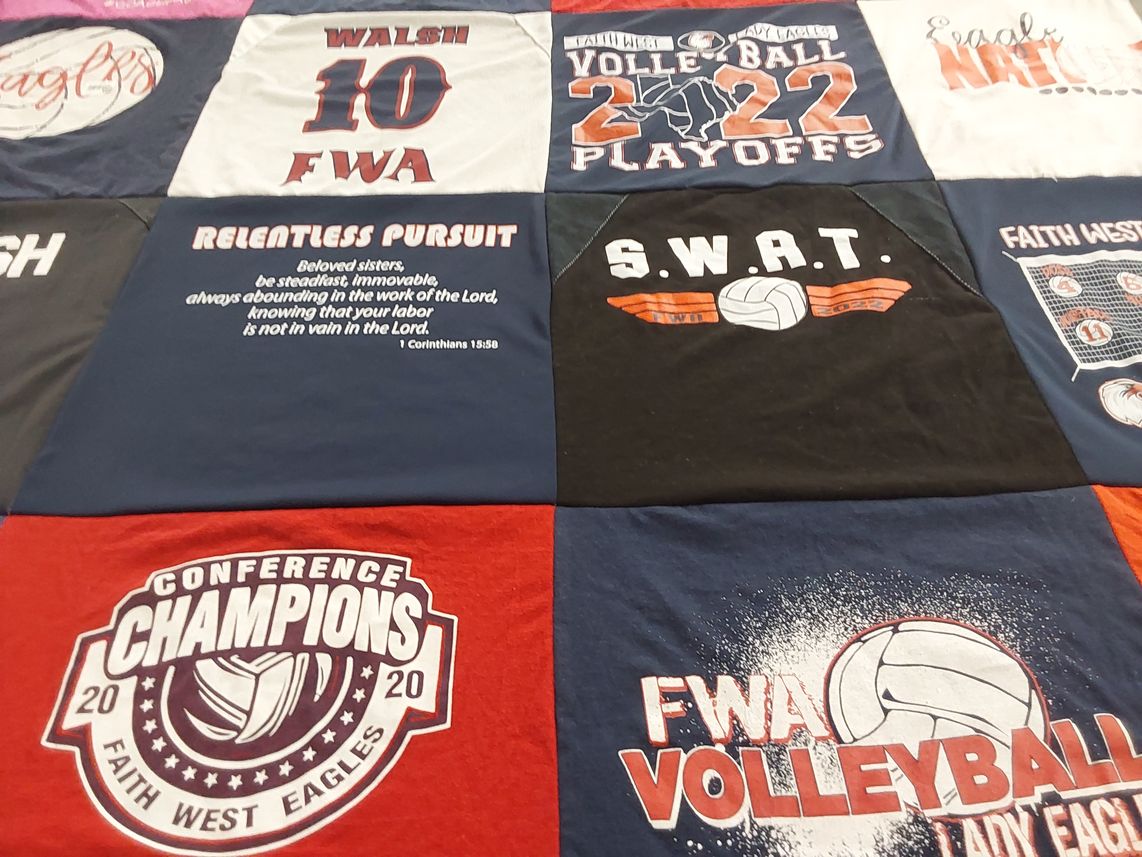 T-shirt quilt from faith west eagles by Lori from TX