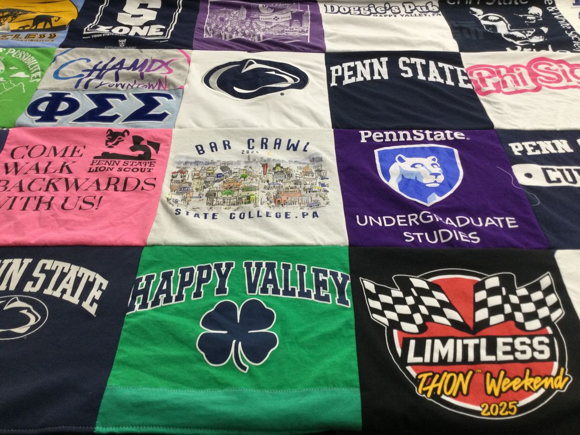 T-shirt quilt from pennsylvania state university by jennifer from OH
