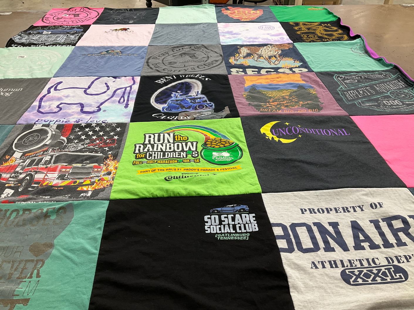 T-shirt quilt from bonair athletic department by Jacquelyn from MS