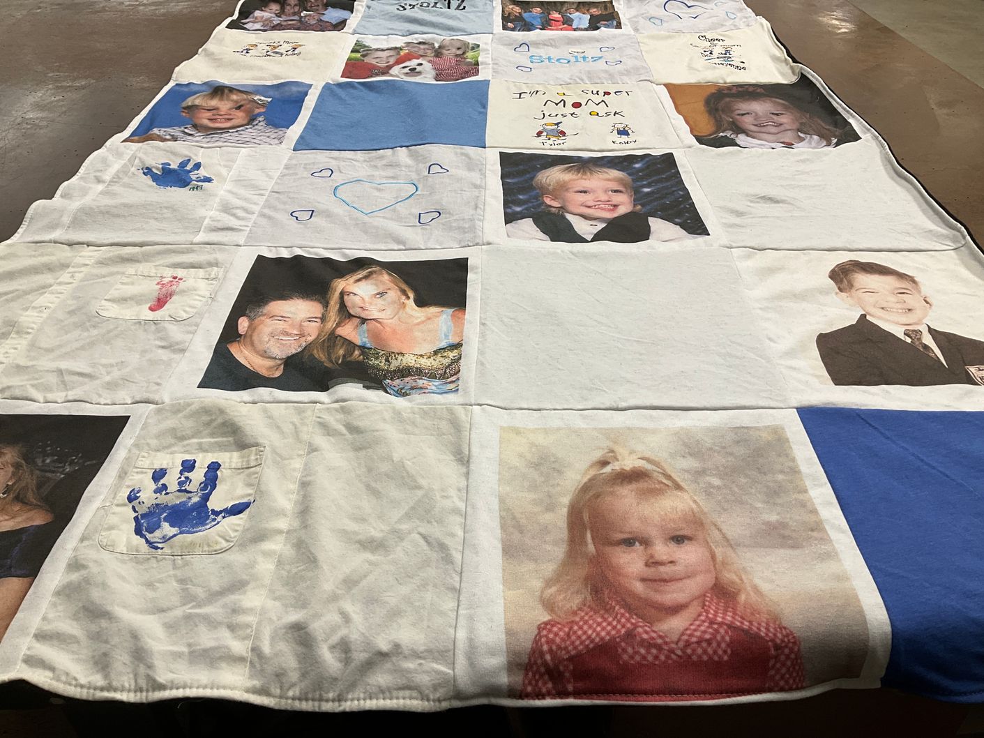 T-shirt quilt with family themes by Andy from FL