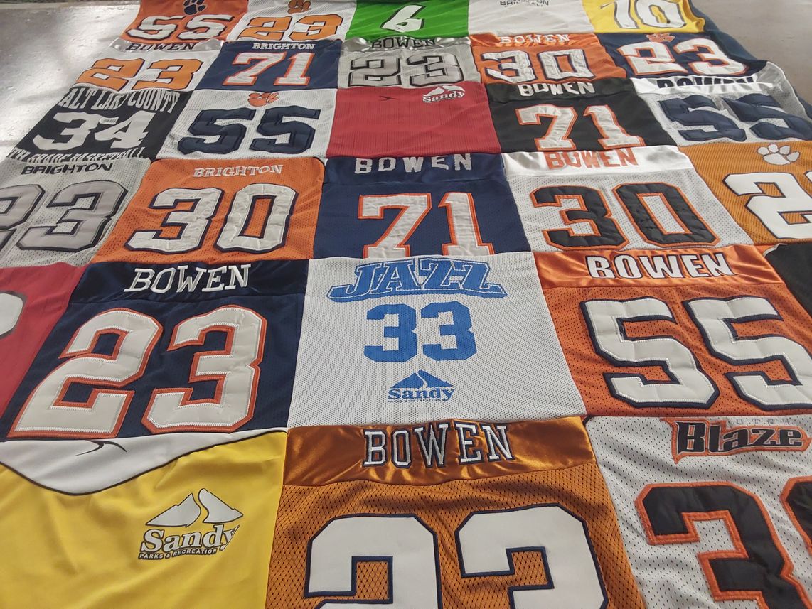 T-shirt quilt from brighton high school by Kelli from UT