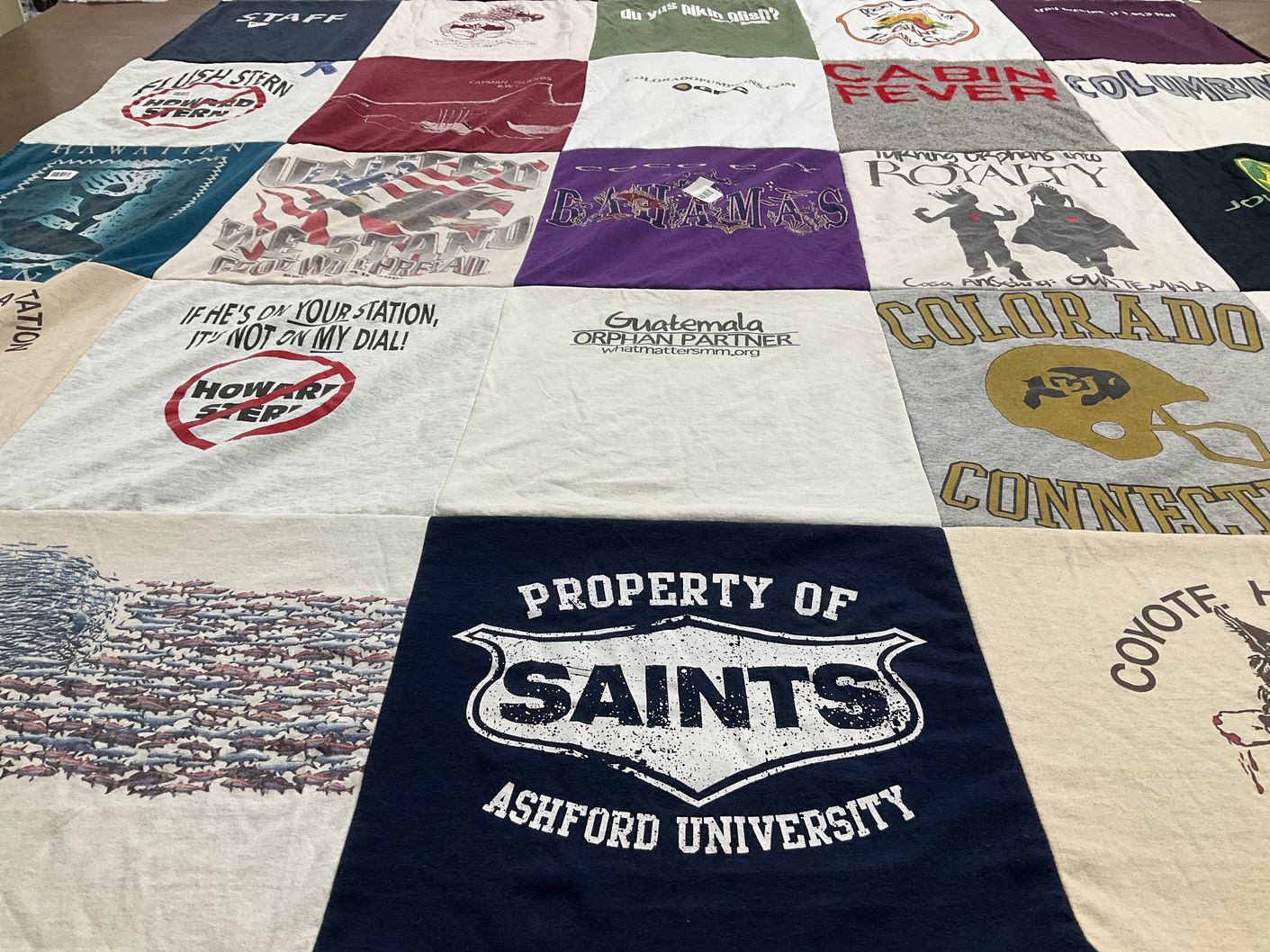 T-shirt quilt from ashford university, university of colorado by M from CO