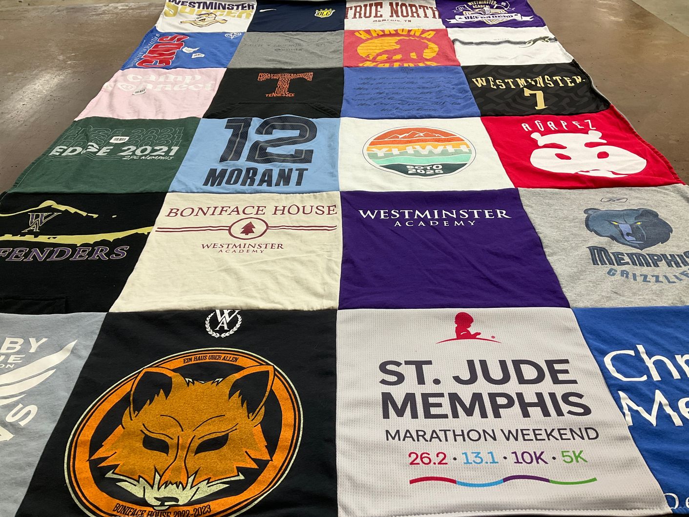 T-shirt quilt featuring memphis grizzlies by Lindley from TN