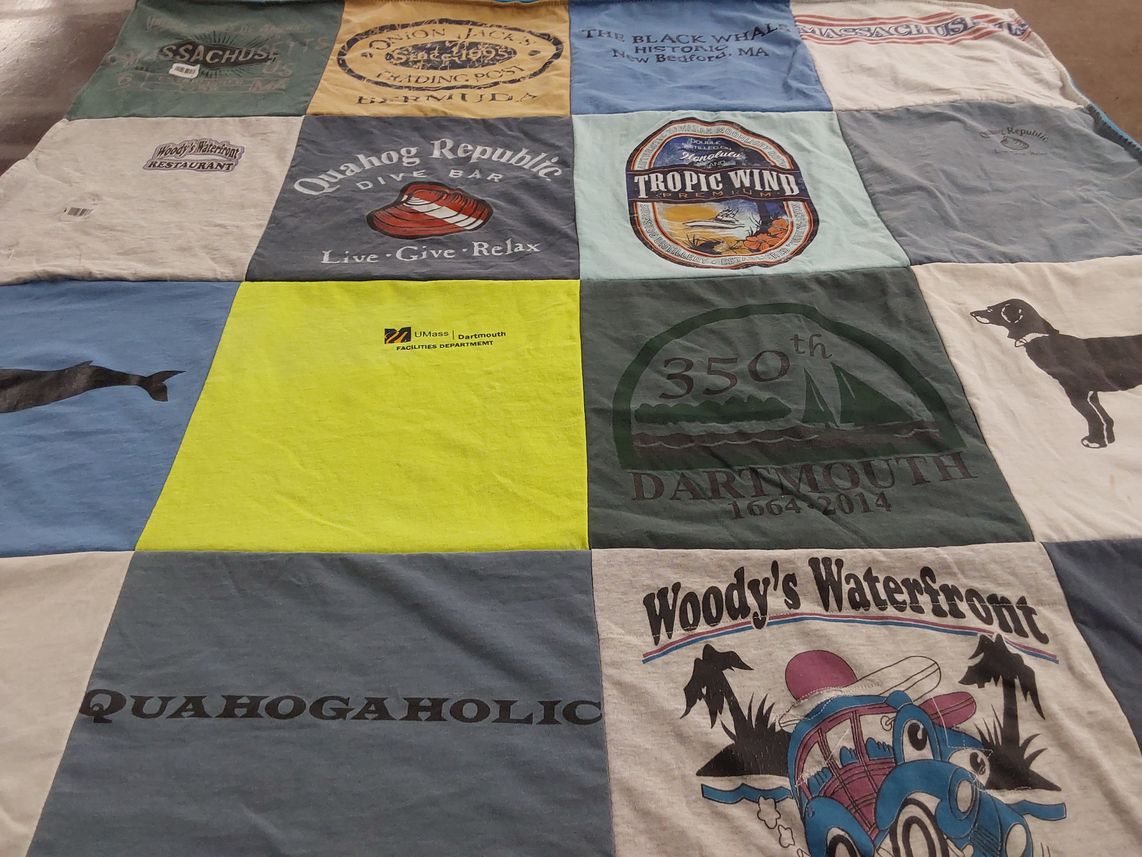 T-shirt quilt from university of massachusetts dartmouth by JANET from MA