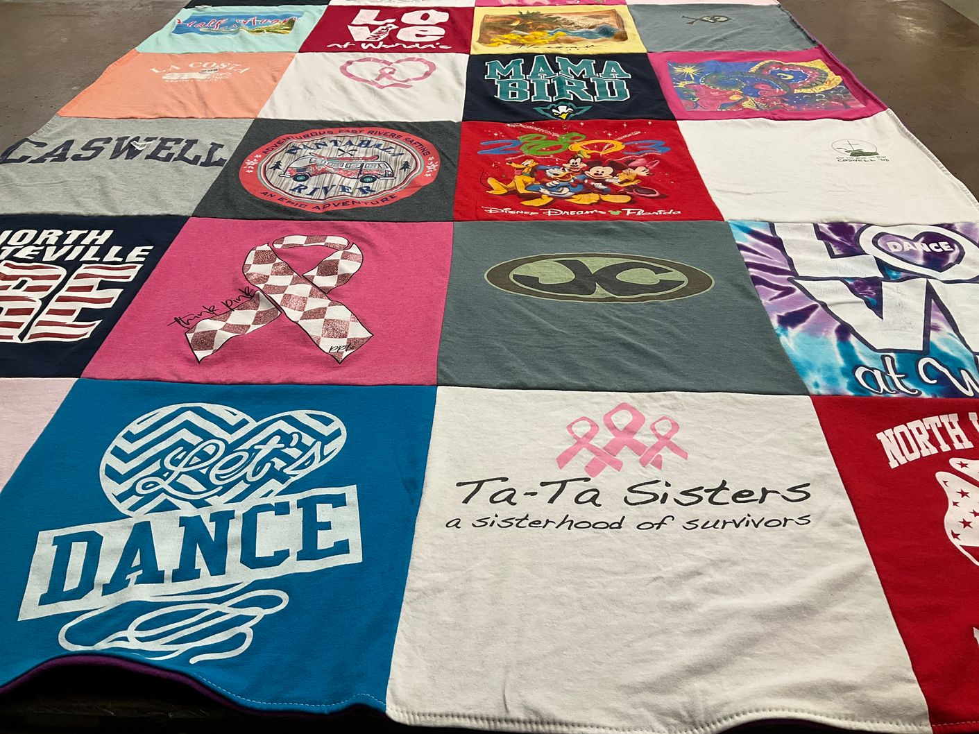 T-shirt quilt from north asheville fire by Maria from NC