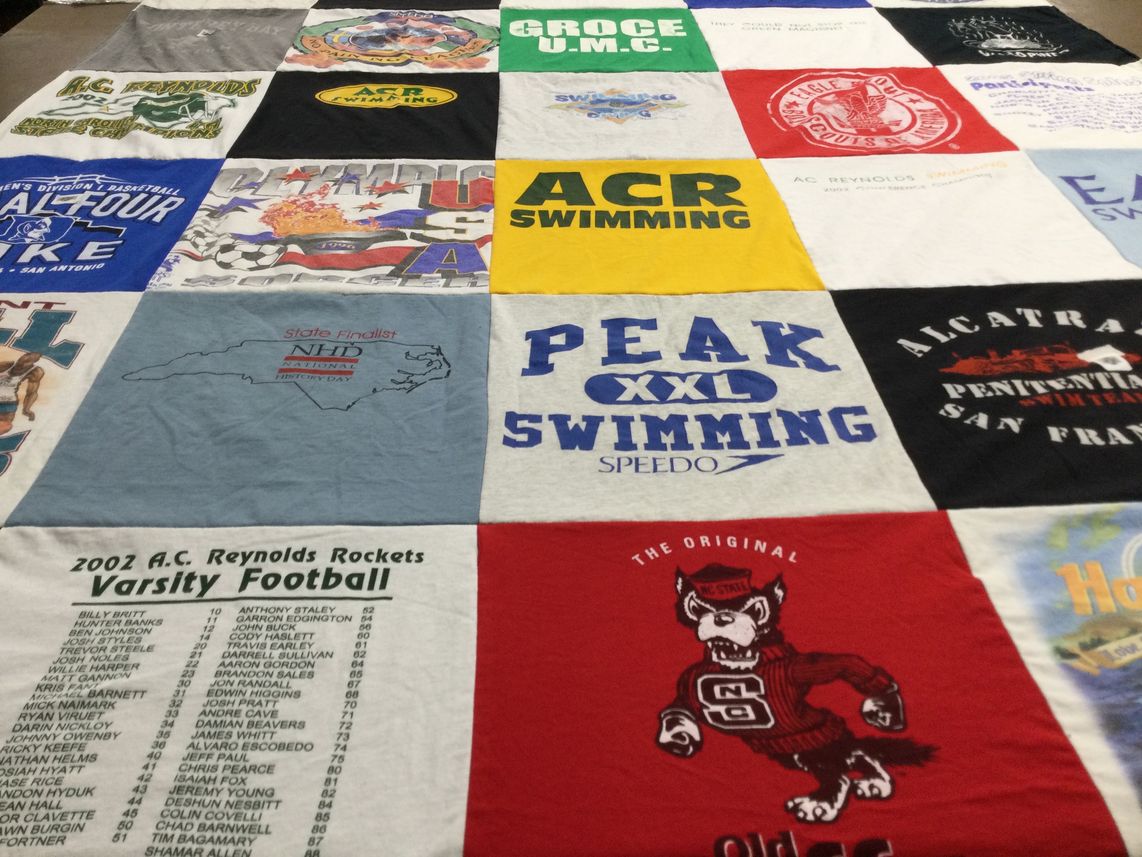 T-shirt quilt featuring a.c. reynolds rockets by Jane from NC