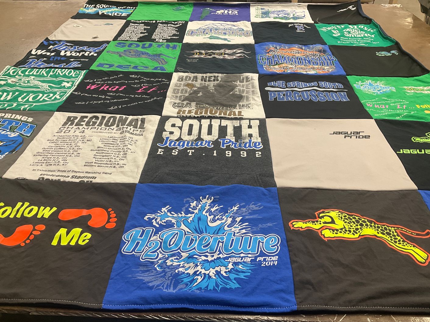 T-shirt quilt featuring southeast high school marching band by Jacob from MN