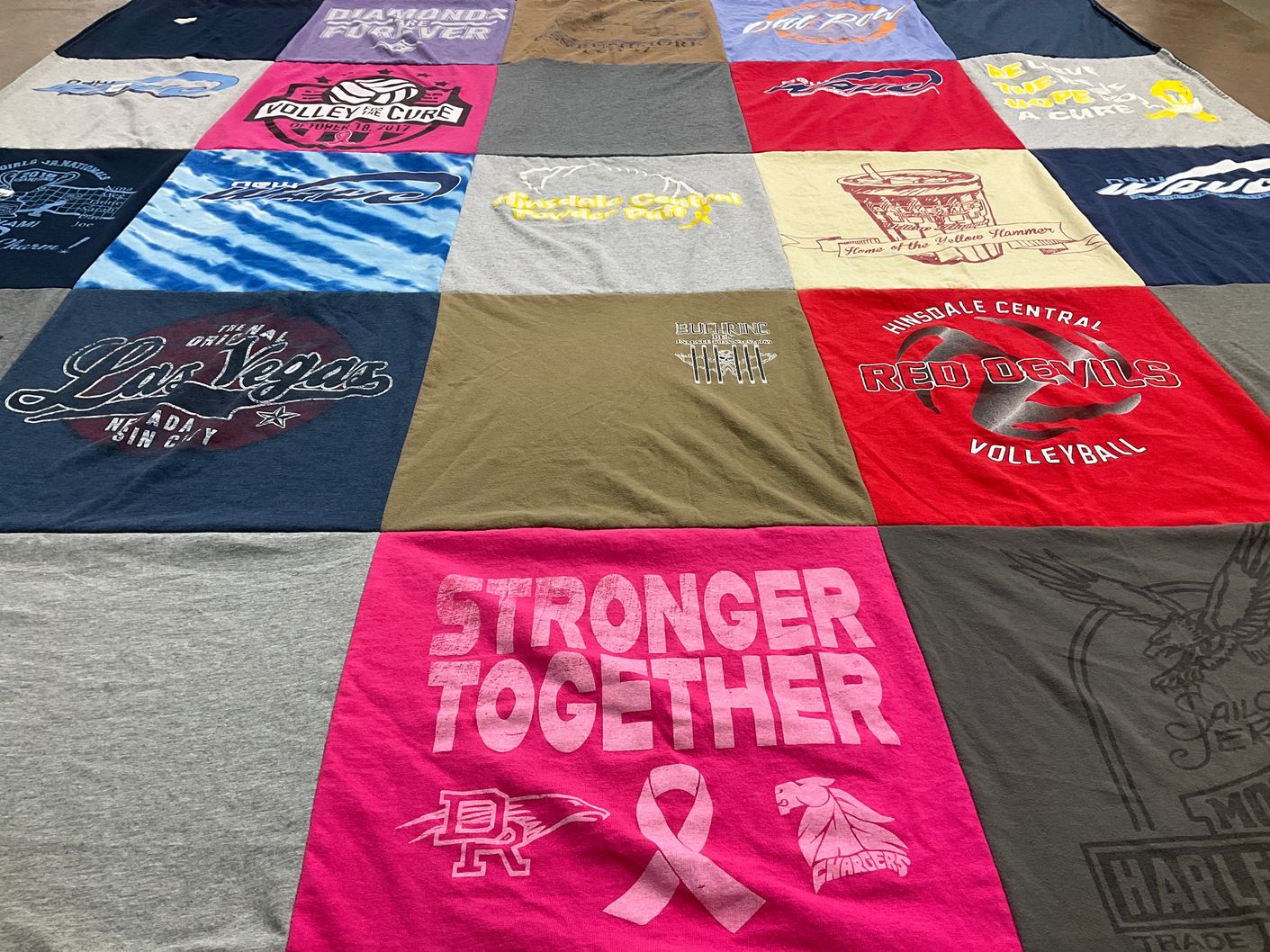 T-shirt quilt featuring hinsdale central red devils by Kristen from CO