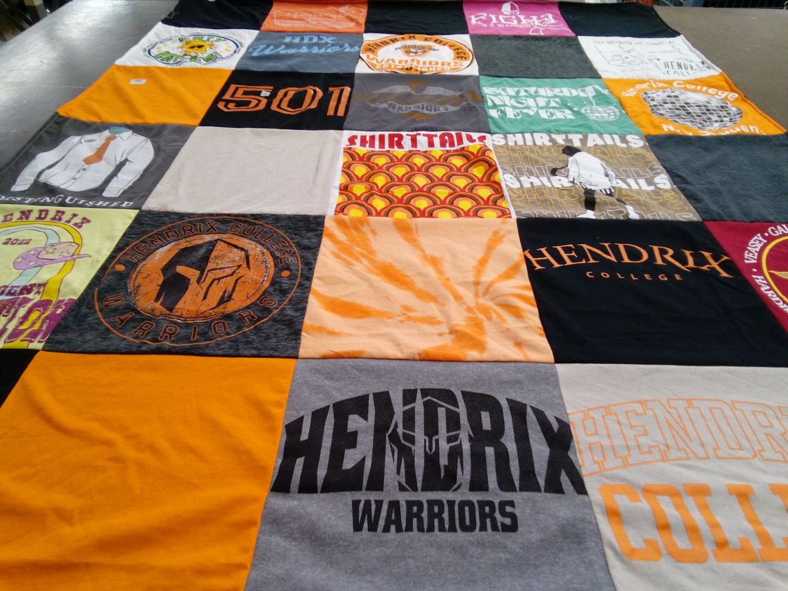 T-shirt quilt featuring hendrix college warriors by Lynette from AR